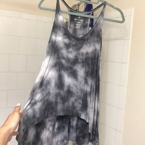Gray tie-dye tank